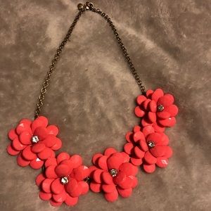 JCrew flower necklace-pinkish orange